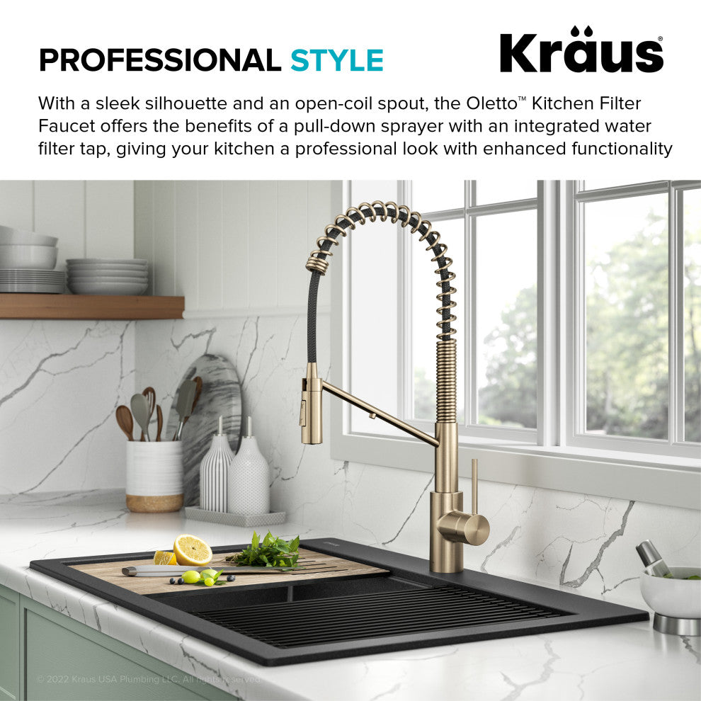 Oletto Commercial Pull-Down Filter Kitchen Faucet, SFACB