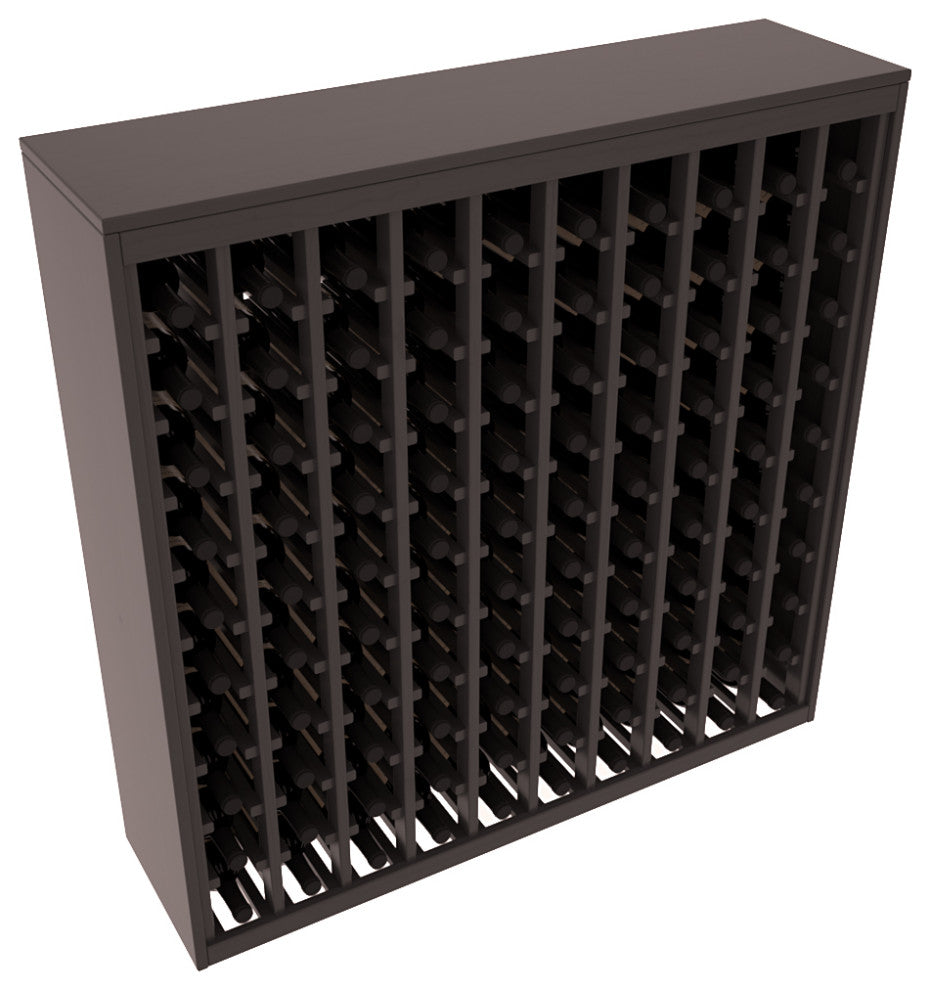 100-Bottle Deluxe Wine Rack,  Pine, Black + Satin