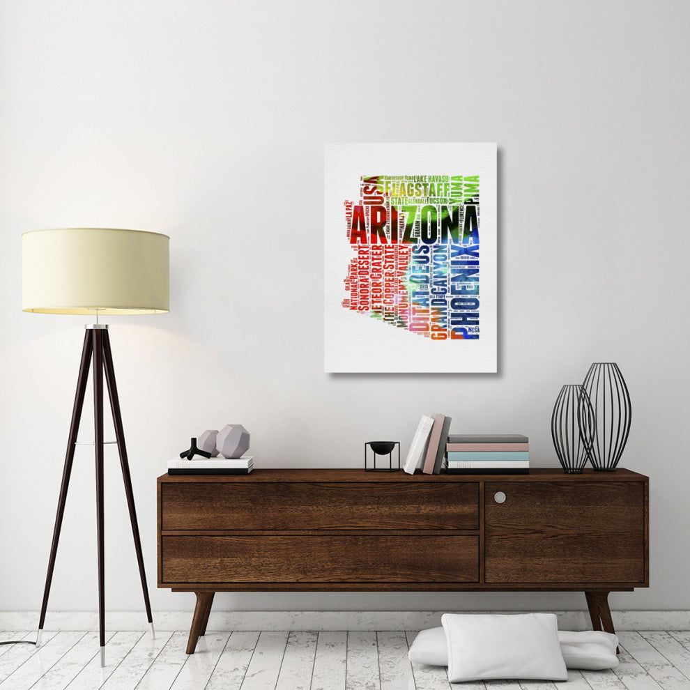"Arizona Watercolor Word Cloud" Fine Art Print