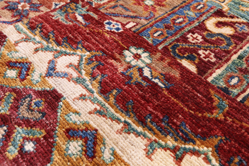 Super Kazak Handmade Wool Rug 4' 0" X 6' 0" Q11337