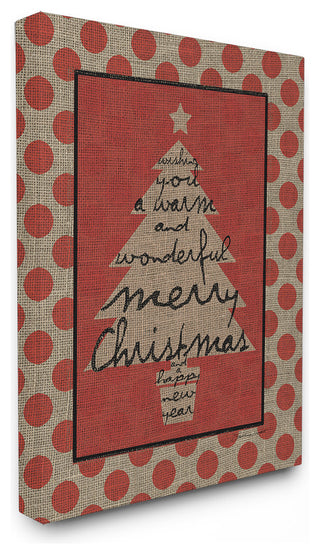Merry Christmas Happy New Year With Tree Oversized Canvas, 24"x1.5"x30"