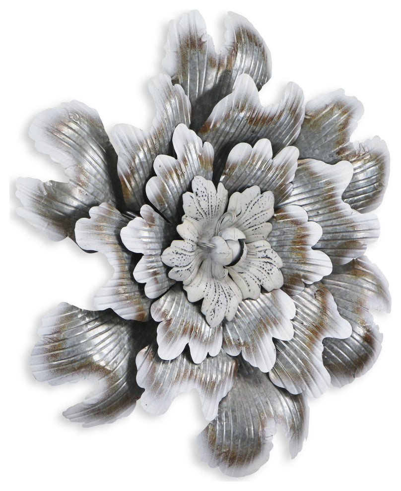 Galvanized Metal Flower Wall Decor