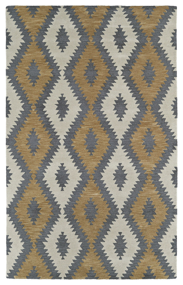 Kaleen Hand-Tufted Lakota Wool Rug, Camel, 9''x12''