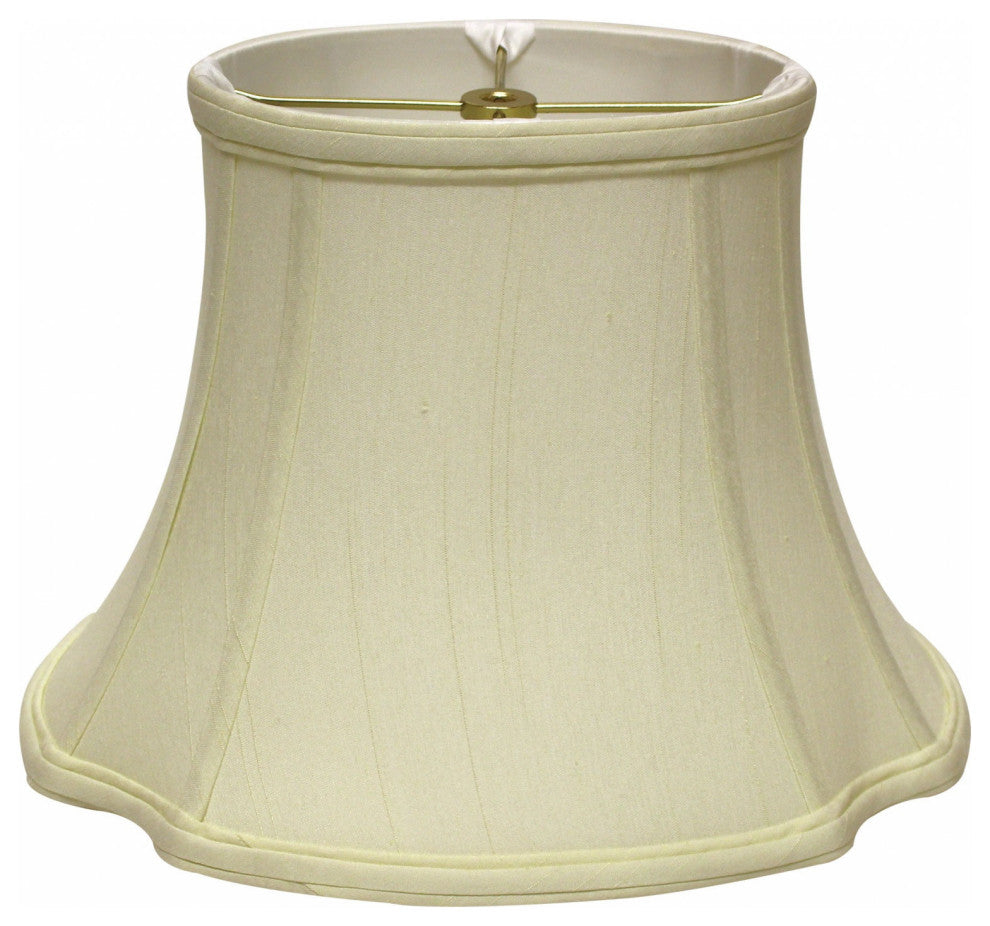 19" Ivory Reversed Oval Monay Shantung Lampshade