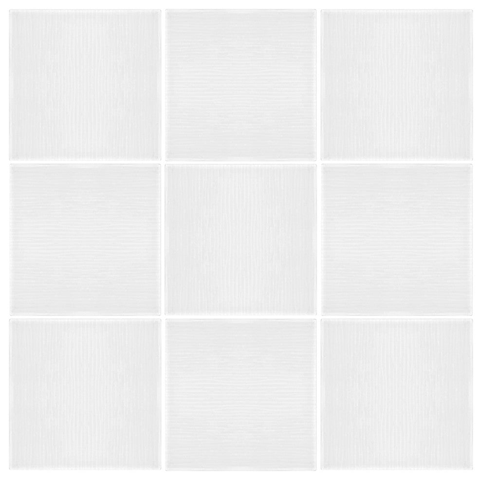 4x4 Wavy Textured Field Tile, True White