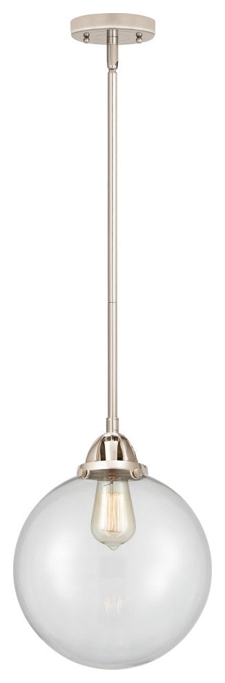 Beacon Mini Pendant, Polished Nickel, Clear, Clear