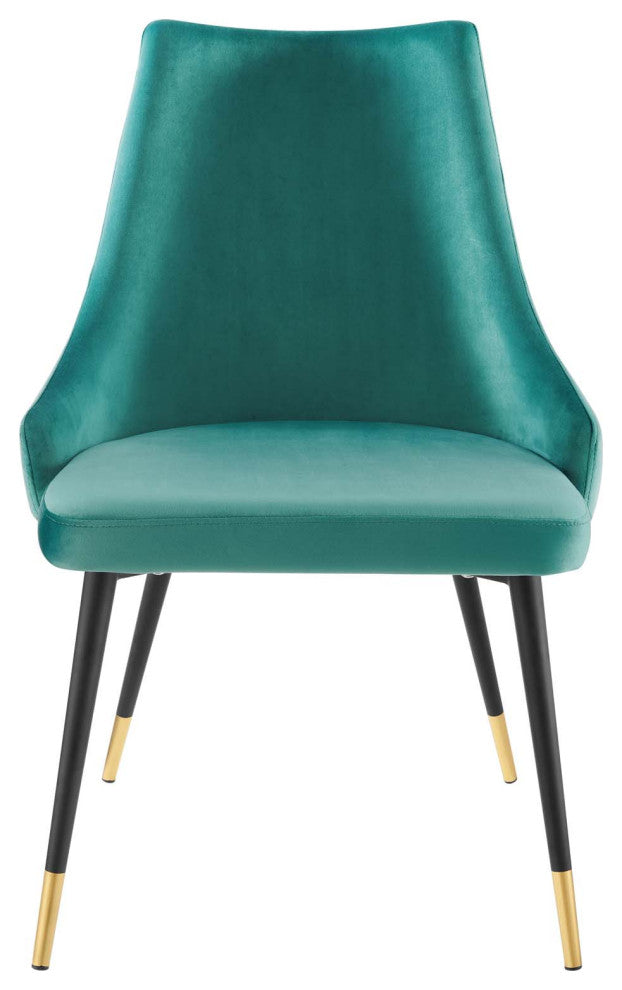 Side Dining Chair, Set of 2, Velvet, Teal Blue, Modern, Cafe Bistro Restaurant