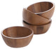 Individual Acacia Salad Serving Bowls, Set of 4
