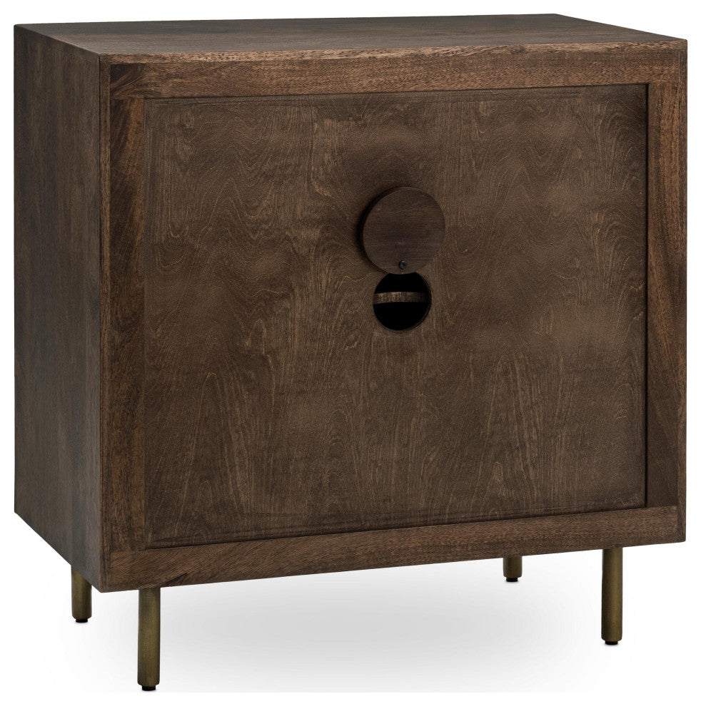 Norwood 2-Door Mango Wood Cabinet, Dark Brown