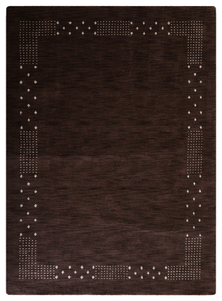 HAND KNOTTED LOOM WOOL ECO-FRIENDLY AREA RUGS - Rectangle, Brown, Contemporary