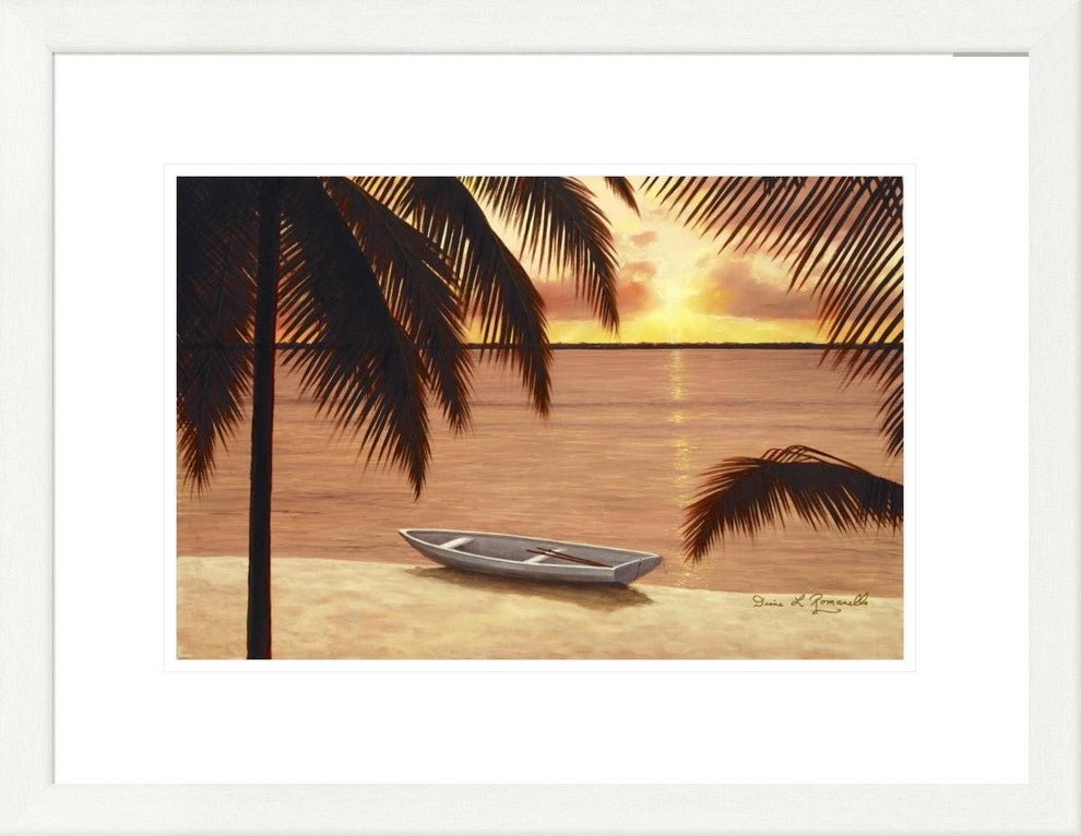"Amber Palms" Framed Digital Print by Diane Romanello, 27x21"