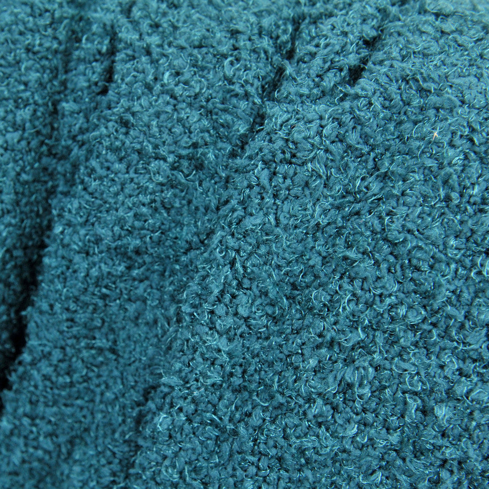 Fluffy Knitted Throw, Dark Teal, 50"x60"