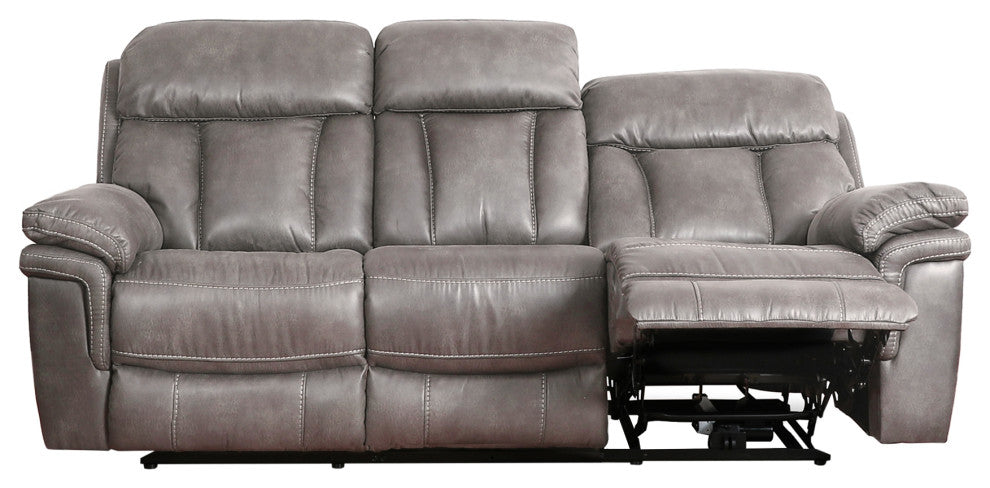 Estelle Power Reclining Sofa, Gunmetal Fabric