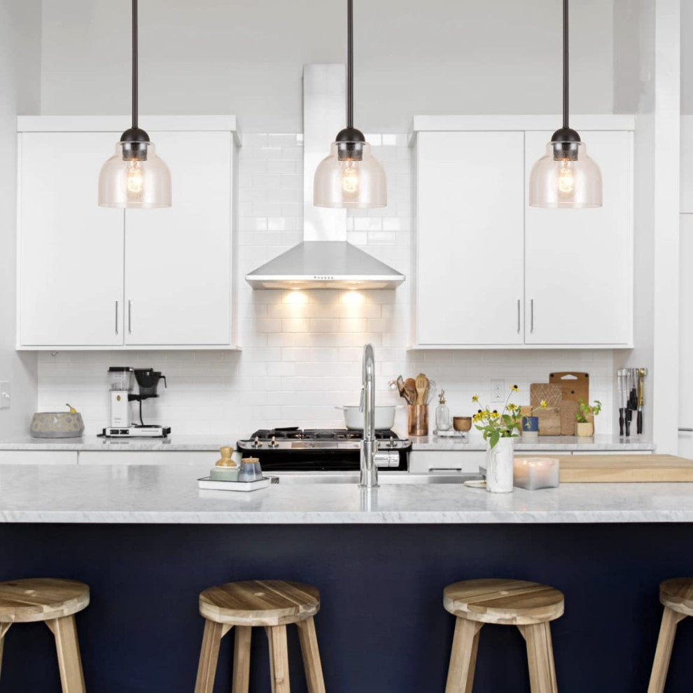 Black Pendant Lighting for Kitchen Island Mini Glass Pendant Light for Kitchen