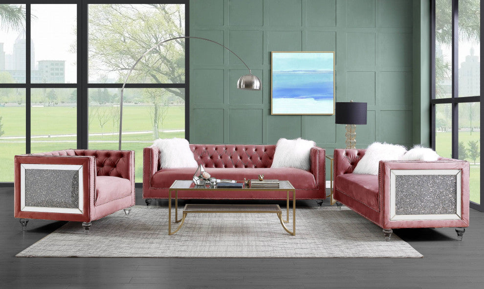 HeiberoII Chair, Pink Velvet