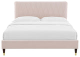 Phillipa Performance Velvet King Platform Bed - Pink