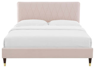 Phillipa Performance Velvet King Platform Bed - Pink