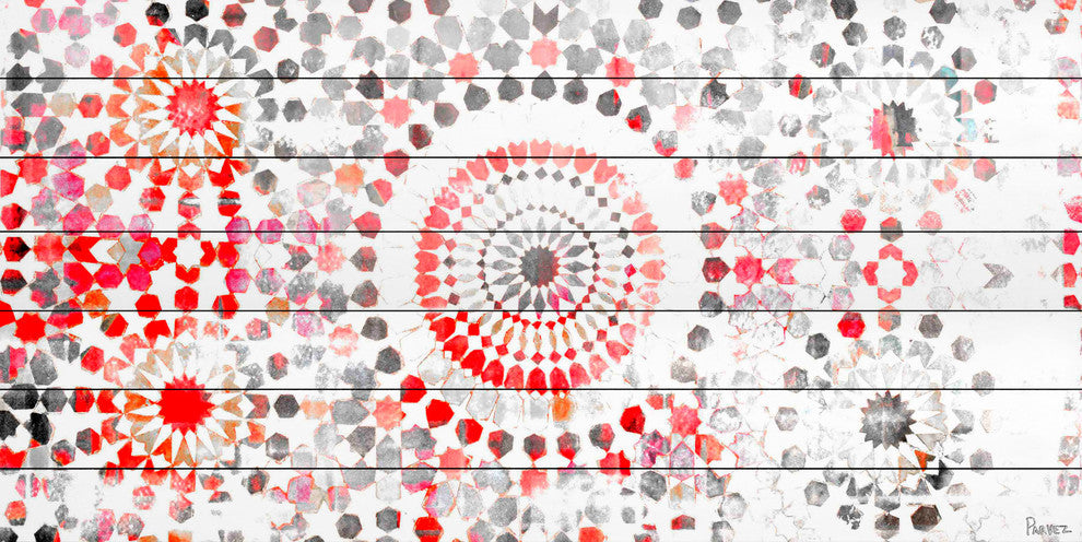 "Bab Taza" Print on White Wood, 40"x20"