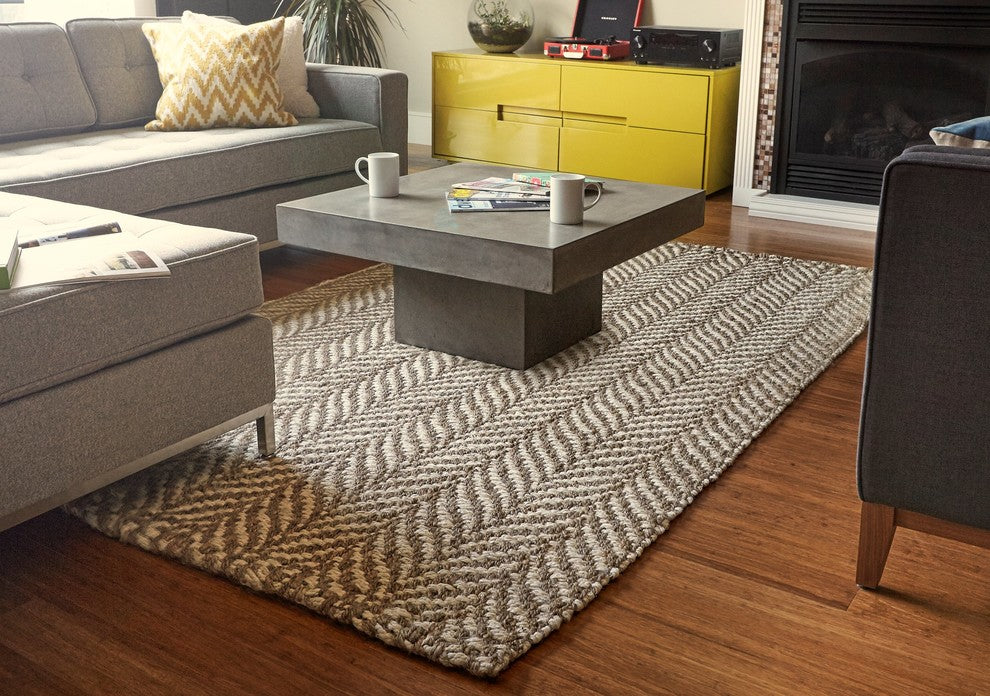 Anji Mountain Sandscape Jute Area Rug, 8'x10'