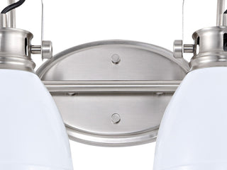 Phineas Light Farmhouse Bohemian Iron LED Vanity, White, 2-Light