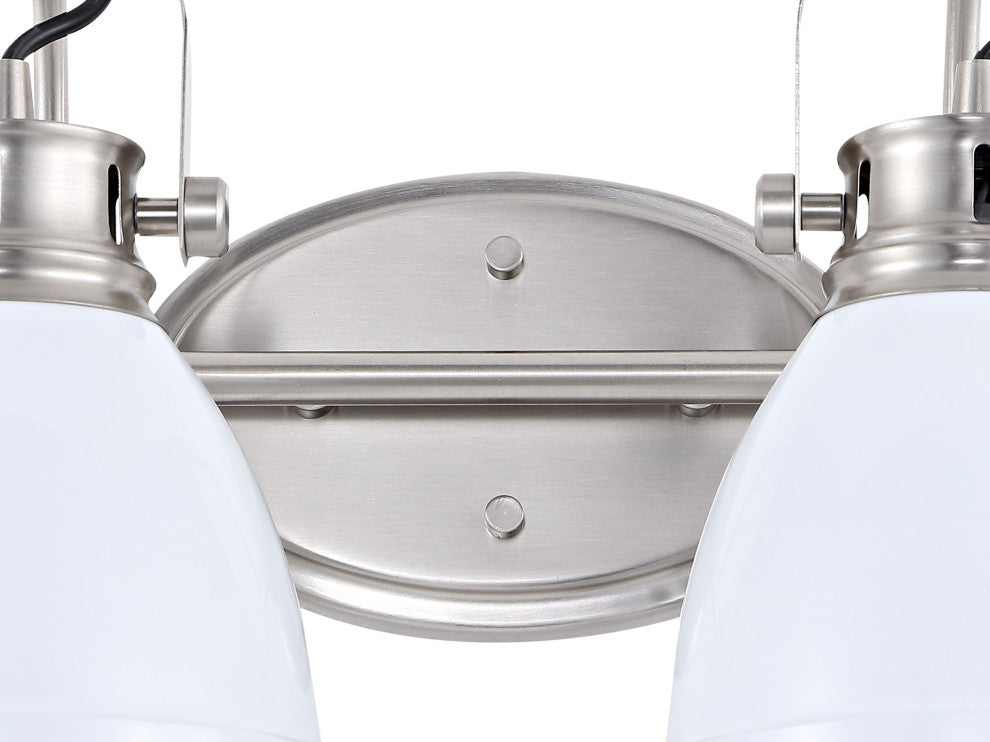 Phineas Light Farmhouse Bohemian Iron LED Vanity, White, 2-Light