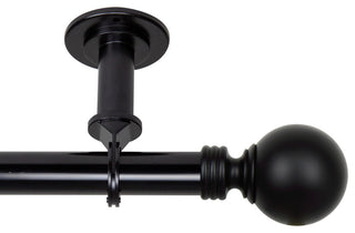 Globus Ceiling 1" Curtain Rod/Room Divider, Black, 120-170"
