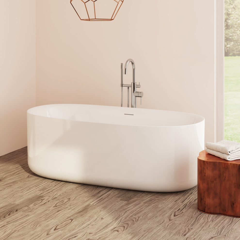 Perlato Spessa 67" Freestanding Soaking Tub, White