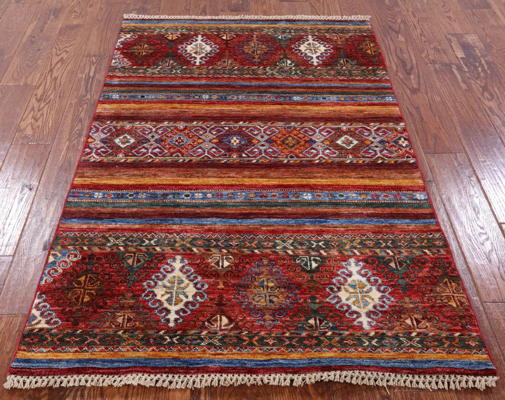 Khorjin Super Kazak Handmade Rug 3' 4" X 5' 0" Q7758