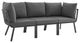 Riverside 3 Piece Outdoor Patio Aluminum Sectional Sofa Set - Gray Charcoal