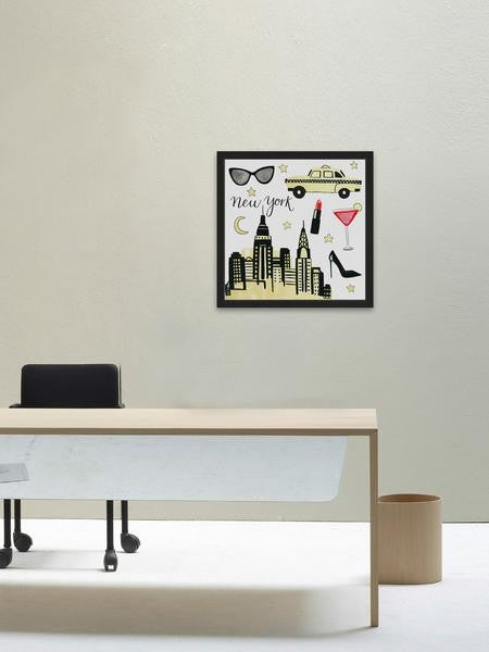 "NYC Chic II" Framed Painting Print, 18"x18"