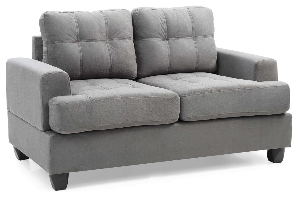 Sandridge 58 in. W Flared Arm Microfiber Straight Sofa, Gray