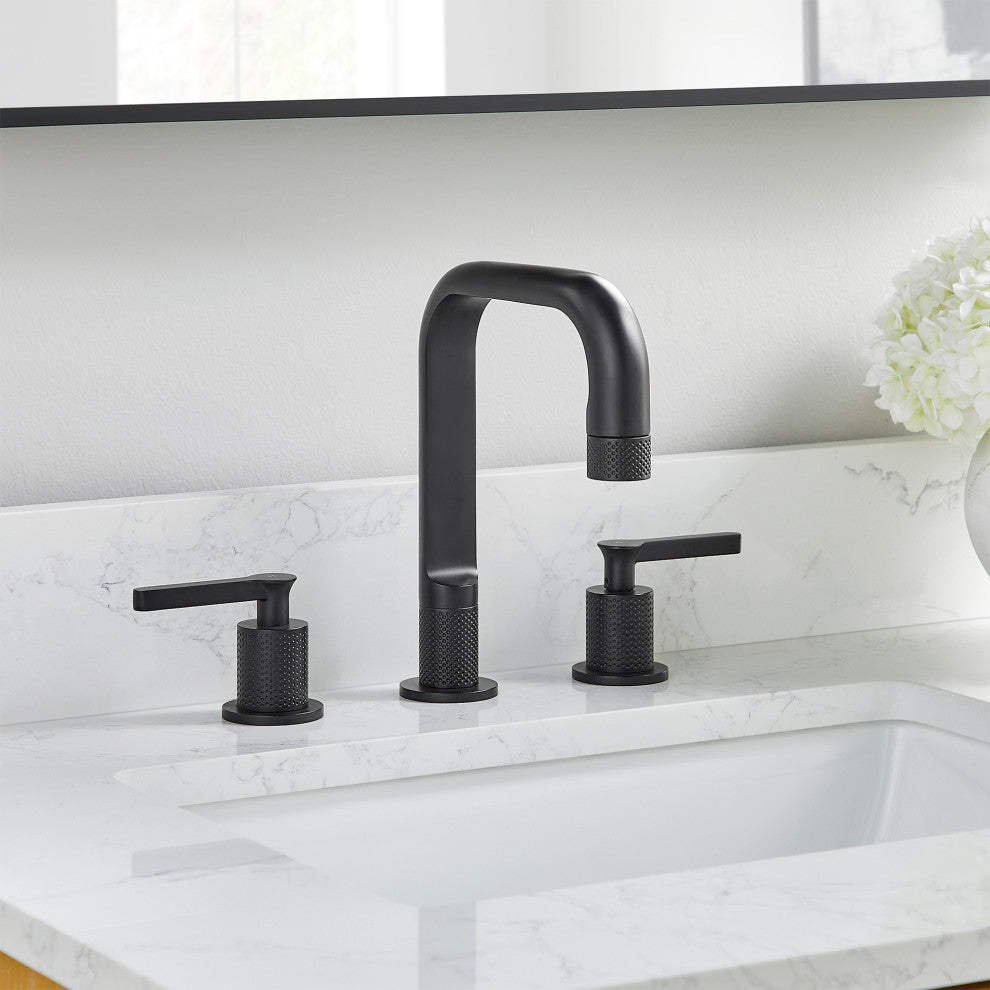 Wishful 8" Widespread 2-Handle Bathroom Faucet, Matte Black