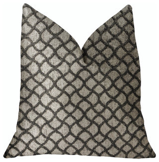 Galactic Ringlet Brown and Beige Luxury Throw Pillow, 22"x22"