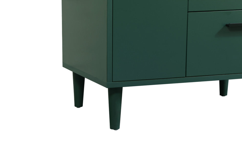 Home Living Modern Natural Oak-Light Bathroom Vanity, Green, 36"