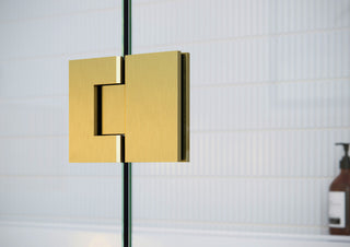 Glass Warehouse 78"x50" Frameless 3 Panel Inline Shower Door, Satin Brass