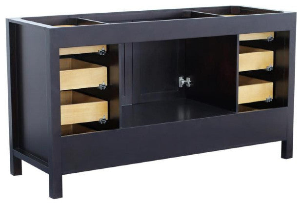 Ariel Cambridge 60" Base Cabinet, Espresso, Single Sink Base Cabinet