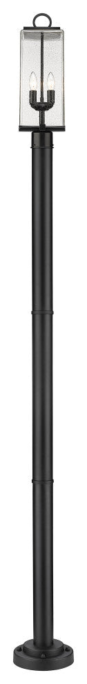 Zlite 592PHMR-567P-BK 2-Light Outdoor Post Mounted Fixture, Seedy