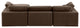Comfy Upholstered L-Shaped Modular Sectional, Brown, 4-Piece: 1 Armless Chair, 2 Corner Chair, 1 Ottoman, Velvet
