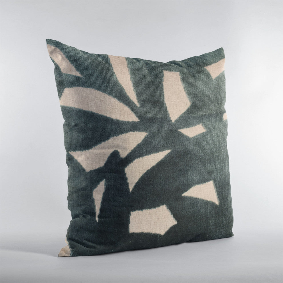 Plutus Green Palm Floral Luxury Throw Pillow, 24"x24"