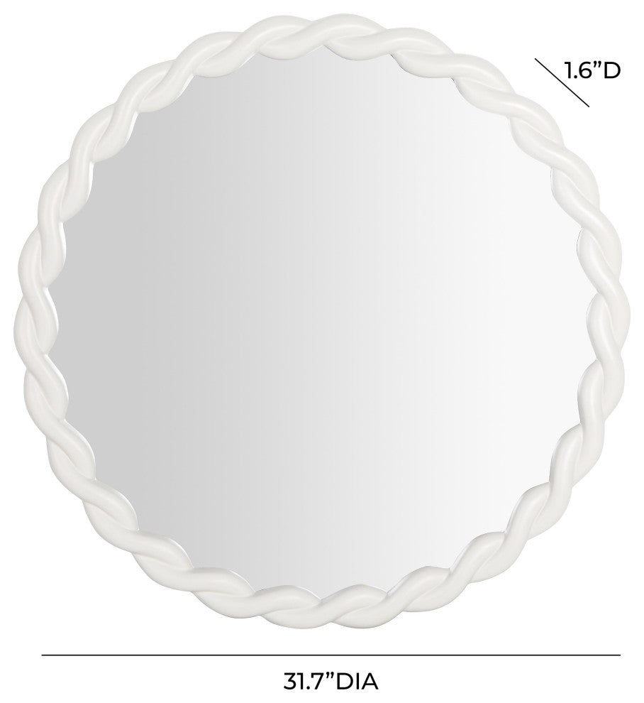 Agnes Cream Round Mirror - Cream