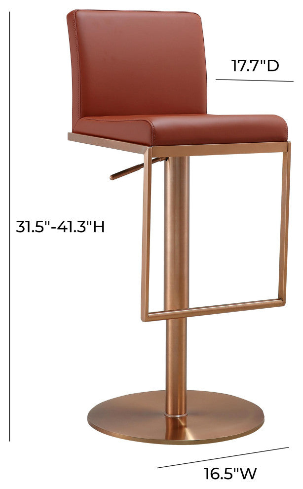 Sentinel Saddle Brown and Rose Gold Adjustable Stool