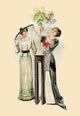 Lady Arranging Flowers - Gallery Wrapped Canvas Art 28" x 42"