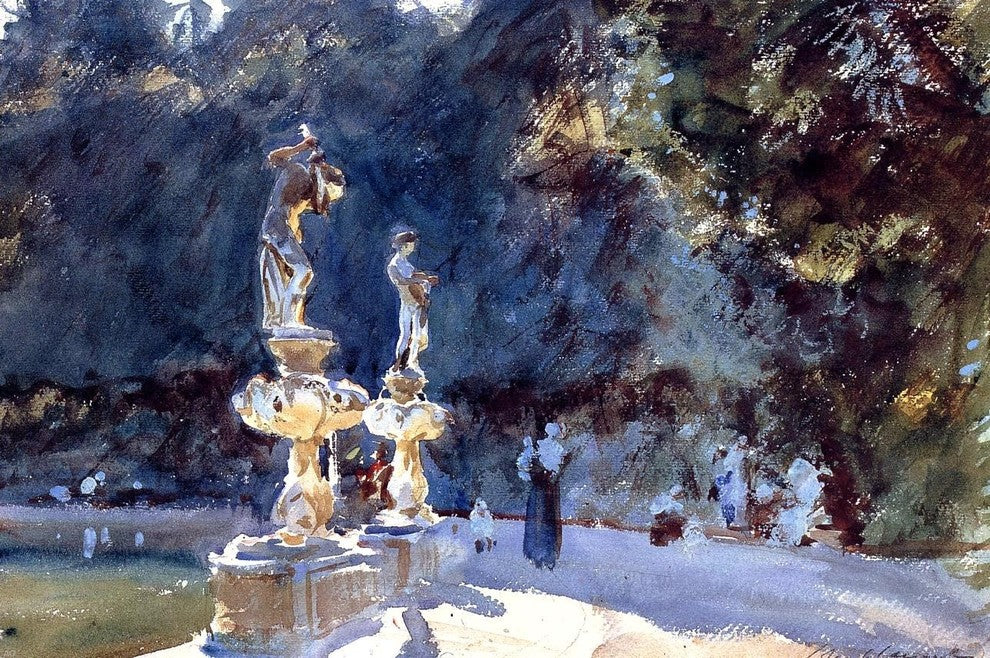 John Singer Sargent Florence: Fountain  Boboli Gardens Gallery Wrapped Canvas