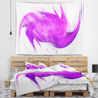 Abstract Purple Fractal Pattern Abstract Wall Tapestry, 92"x78"