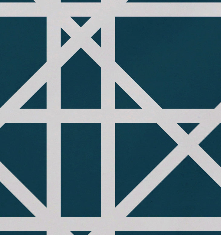 18"x14" Trellis, Geometric Print Placemat, Aqua, Set of 4