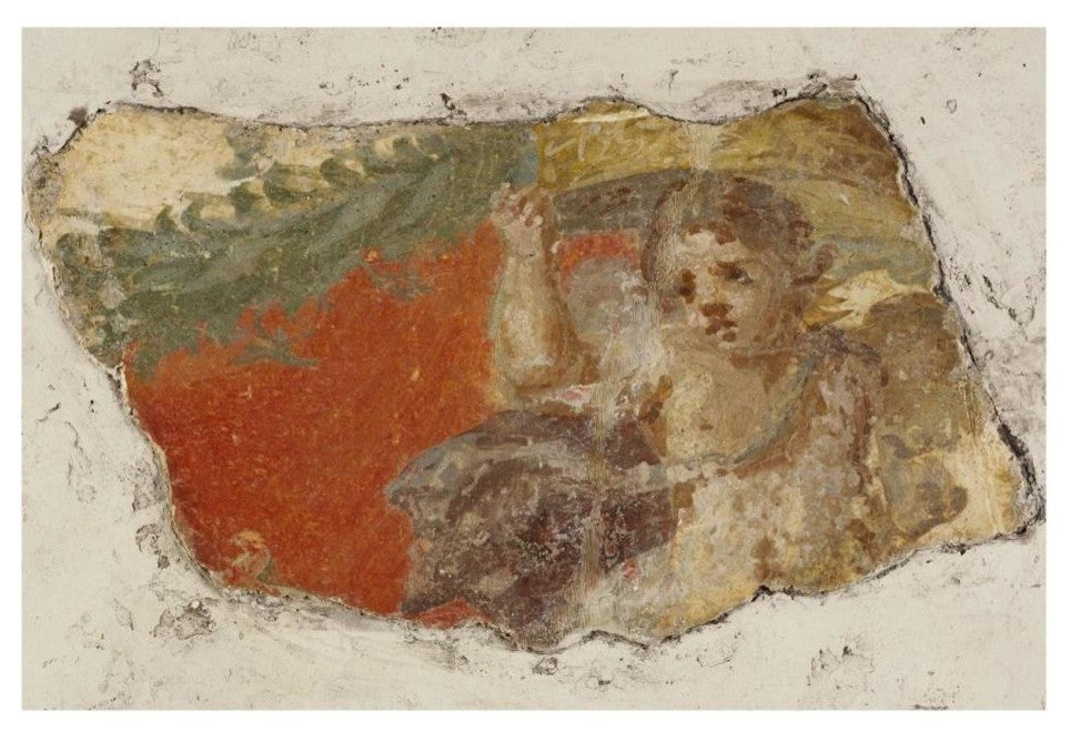 "Fresco Fragment" Paper Print 1st Century Roman Artisan, 26"x18"