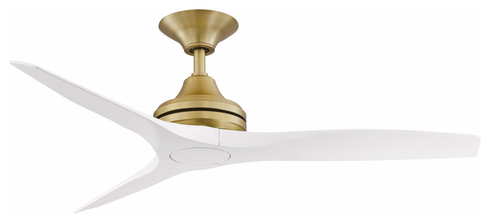 Fanimation Spitfire Ceiling 48" Fan, Brushed Satin Brass/Matte White Blades