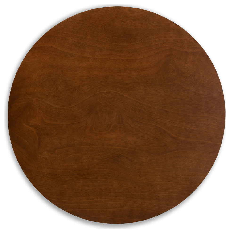 Reedsport Mid-Century Walnut Effect 5-Piece Dining Set, Light Beige/Walnut Brown