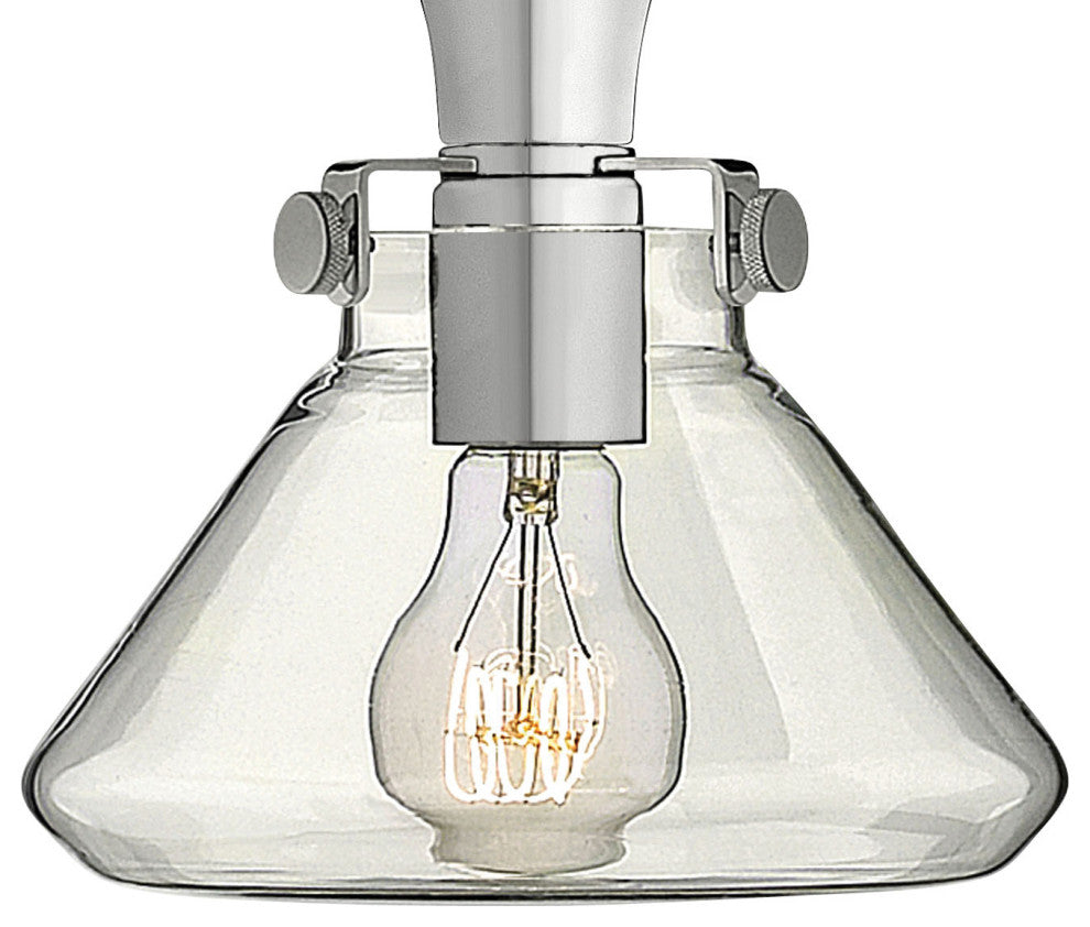 Hinkley Congress Extra Small Retro Glass Flush Mount, Chrome