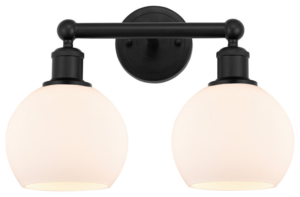 Innovations 616-2W-BK-G121-6 2 Light 15" Bath Vanity Light, Matte Black